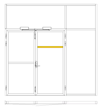 Cross rail of a profile door